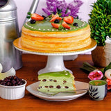 Green Tea and Red Bean Mille Crepe Cake