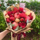 Red Bloom Fruits Bouquet