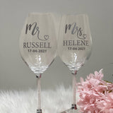Personalised Premium Wedding Wine Glass Set