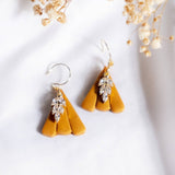 Instagrammable Tone Gold Leaf Polymer Clay Gold Handmade Earring #9