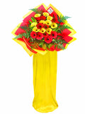 Red & Yellow Fresh Gerbera Grand Opening Flower Stand