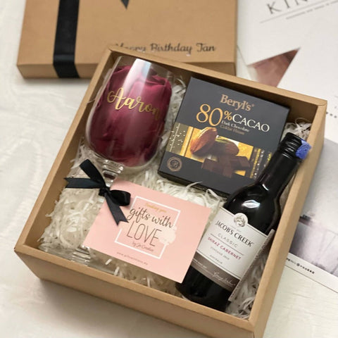 Mother's Day 2024 - Personalised Gift Box With Wine Glass (Klang Valley Delivery)