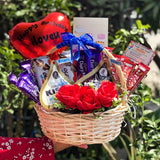 Chocolate Basket with Artificial Flower 1 (Kuantan Delivery Only)