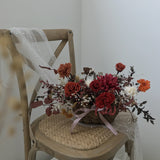 The Little House | Preserved Flowers in Garden Style Basket (Johor Delivery Only)