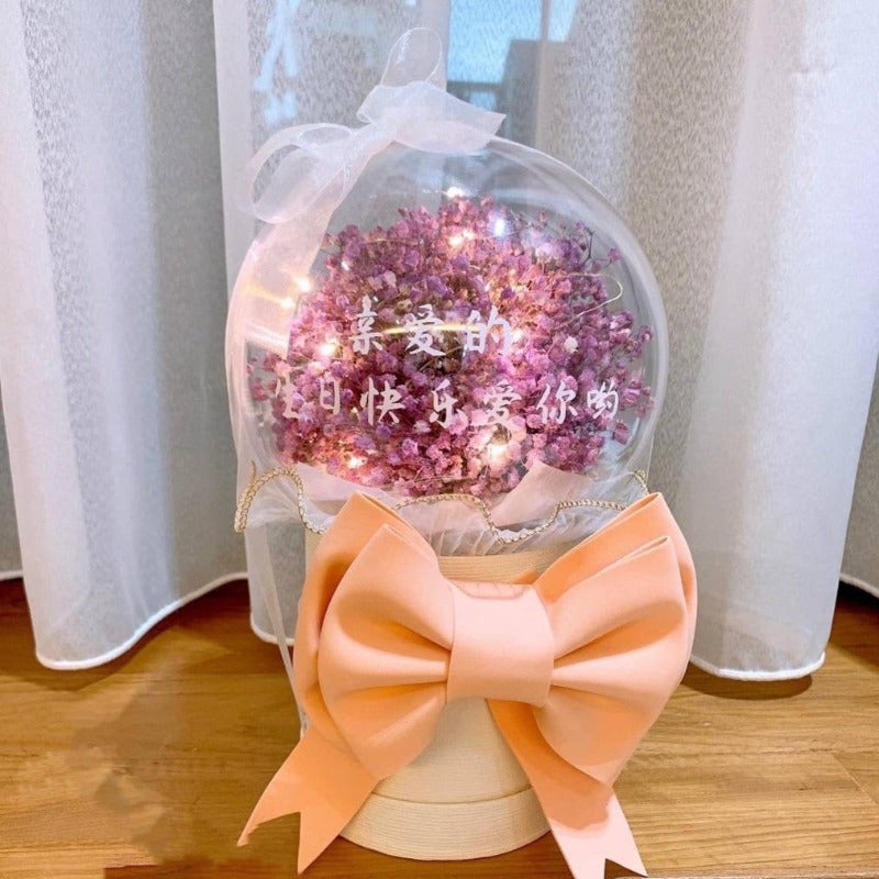 Arcylic Bobo Baby Breath Ribbon Flower Box (Johor Bahru Delivery) Giftr Malaysia's Leading