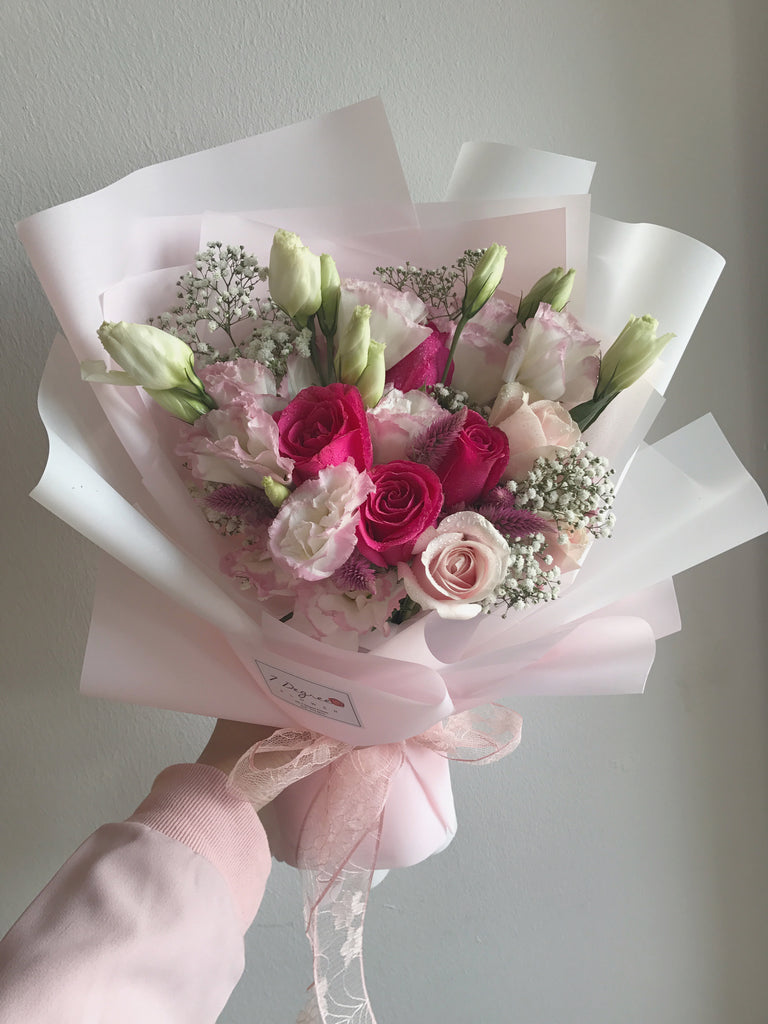 Evermore Pink Roses with Eustoma Bouquet