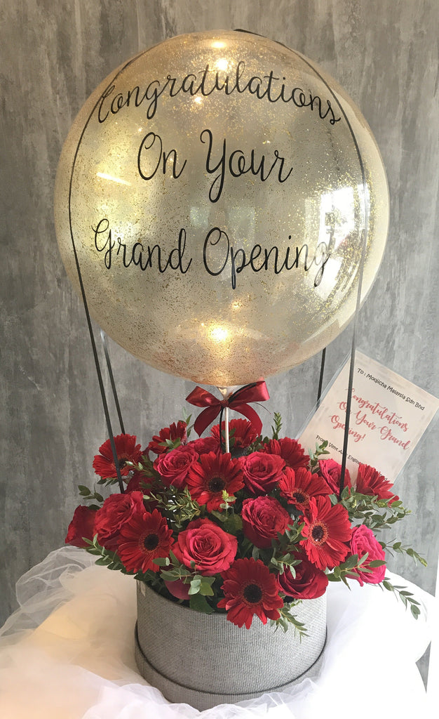 Premium Opening Flower Box with Hot Air Balloon