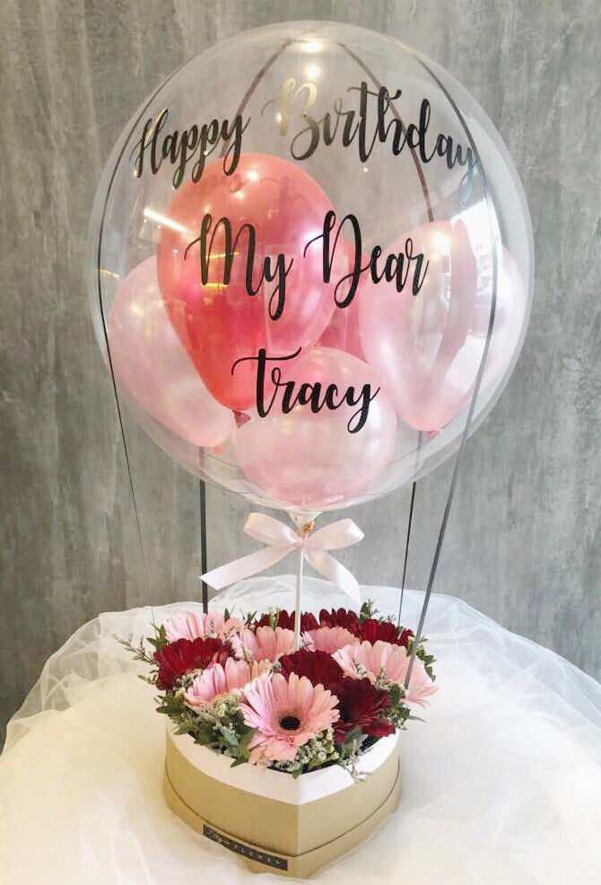 Daisy Flower Box with Hot Air Balloon