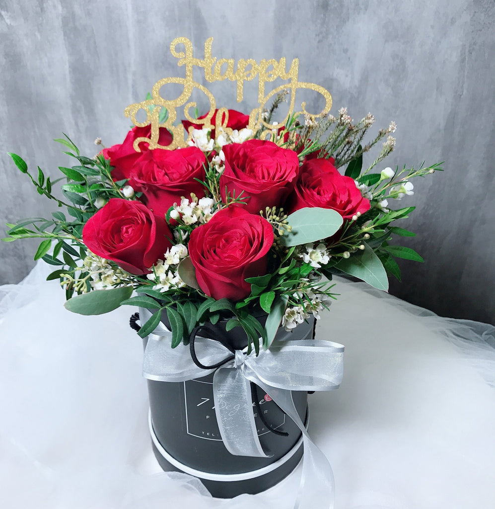 Red Roses Birthday Flower Box