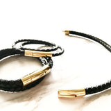 Braided Leather Bracelet - BLACK