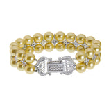 Kelvin Gems Crossly Golden Swarovski Crystal Pearl Bracelet