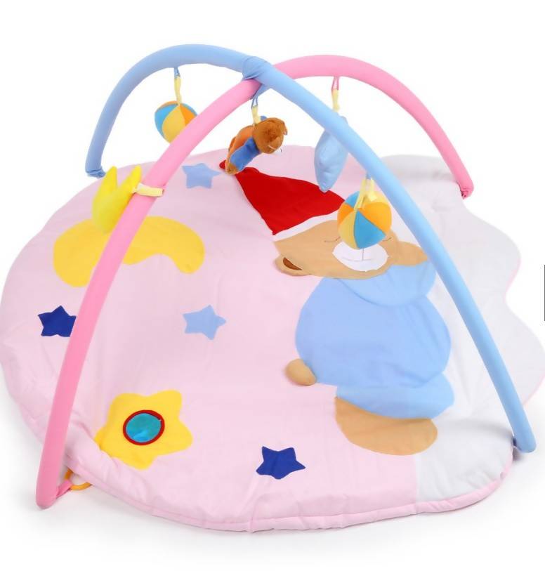 Pink Baby Play Gym with Rattle Toy Gift Set