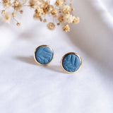 Instagrammable Tone Small Round Stud Polymer Clay Gold Handmade Earring #4