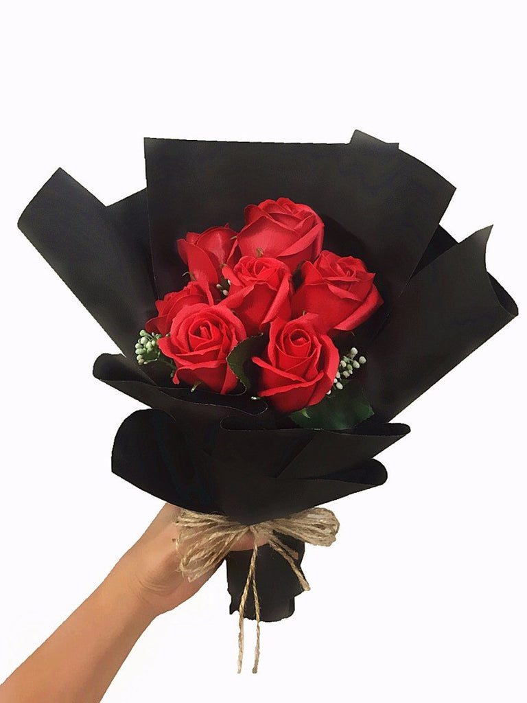 Red Soap Rose Flower Bouquet