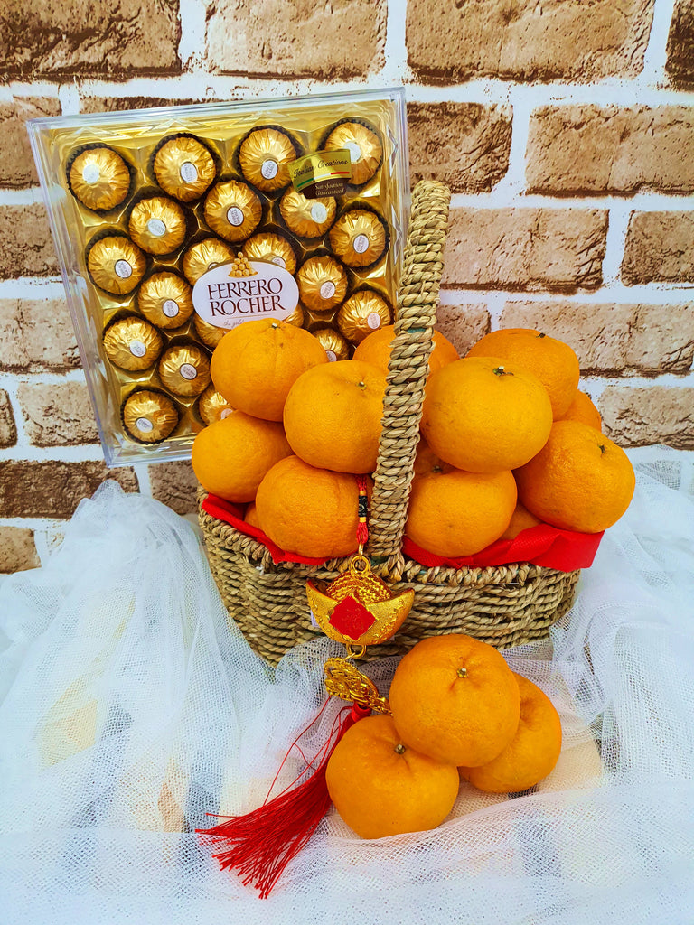 (18pcs) CNY Mandarin Orange With Ferrero Rocher (24 Pieces) Chinese New Year 2020