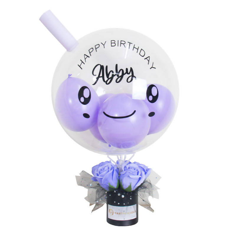 12inch Boba Series Hot Air Balloon Artificial Flower Box