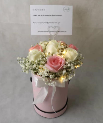 Pink and White Roses Box