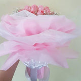 Baby Pink Roses Bouquet with Baby Breath
