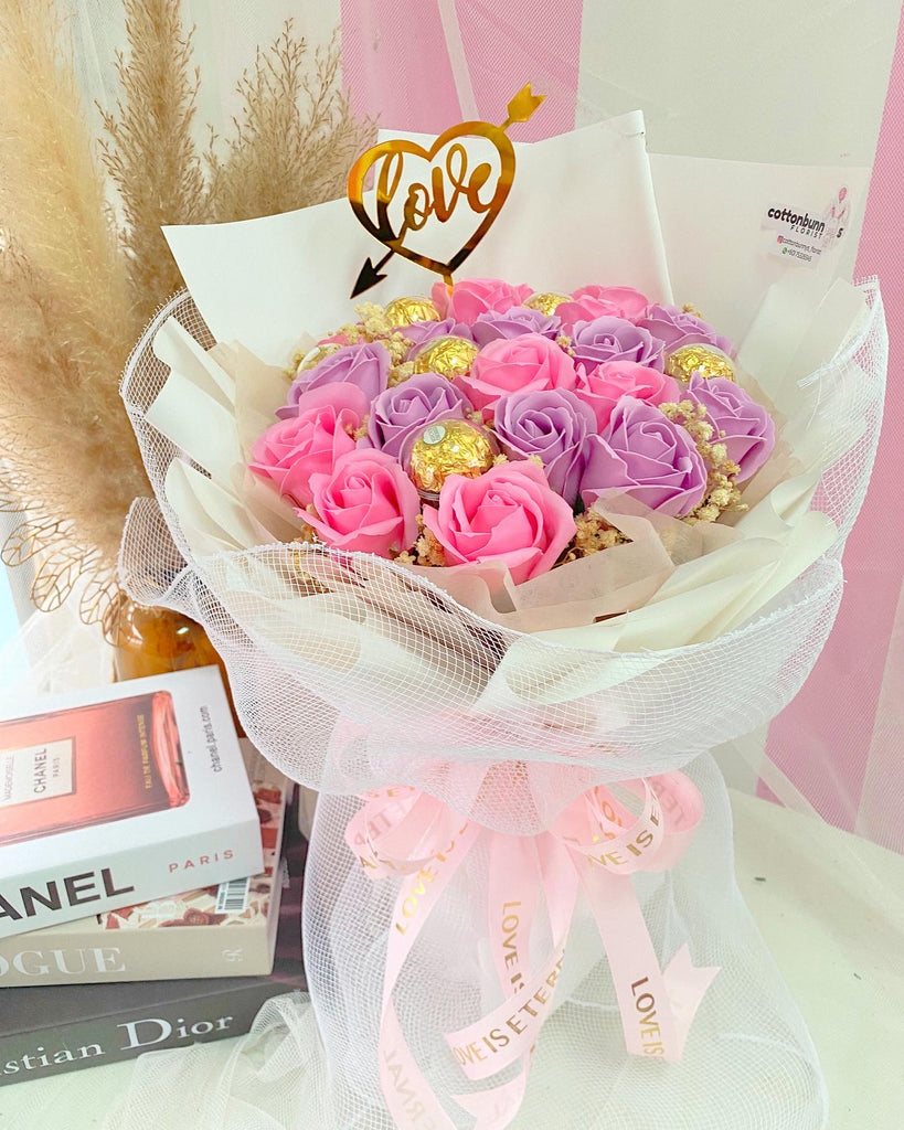 Soap Flower Bouquet Pinky (Artificial Flower) (Penang Delivery Only