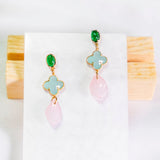 Prosperous Lucky Clover Mint Pink Oriental Earring  (Nationwide Delivery) - CNY Hampers & Gifts 2025