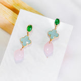 Prosperous Lucky Clover Mint Pink Oriental Earring  (Nationwide Delivery) - CNY Hampers & Gifts 2025