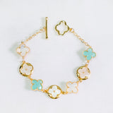 Prosperous Lucky Mint Green Clover Oriental Bracelet  (Nationwide Delivery)
