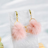 Pink Fur Heart Bunny Rabbit Furry Earring  (Nationwide Delivery) - CNY Hampers & Gifts 2025