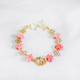 Prosperous Lucky Clover Pink Chinese Knot 如意结 Oriental Bracelet (Nationwide Delivery)