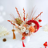 大红大紫 &  柿柿如意 Festive Artificial & Preserved Blossoming Centerpiece (Klang Valley Delivery) 'Chinese New Year 2024'