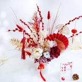 大红大紫 &  柿柿如意 Festive Artificial & Preserved Blossoming Centerpiece (Klang Valley Delivery) 'Chinese New Year 2024'