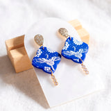 Royal Blue Phoenix Handmade Polymer Clay Earring Chinese New Year 2024 | (Nationwide Delivery)