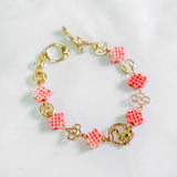 Prosperous Lucky Clover Pink Chinese Knot 如意结 Oriental Bracelet (Nationwide Delivery)