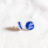 Royal Blue Oriental Nature Stud Handmade Polymer Clay Earring Chinese New Year 2024 | (Nationwide Delivery)