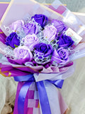 Purple Soap Roses Bouquets (Artificial Flower) | (Klang Valley Delivery Only)