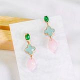 Prosperous Lucky Clover Mint Pink Oriental Earring  (Nationwide Delivery) - CNY Hampers & Gifts 2025