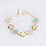 Prosperous Lucky Mint Green Clover Oriental Bracelet  (Nationwide Delivery)