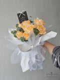 Scentales Minimalist Champagne Rose Flower Bouquet with Vase (Klang Valley Delivery)