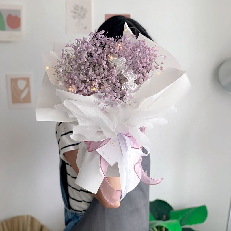 V2023 Galaxy Baby Breath Bouquet( Fresh Flower ) (Johor Bahru Delivery Giftr Malaysia's
