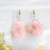 Pink Fur Heart Bunny Rabbit Furry Earring  (Nationwide Delivery) - CNY Hampers & Gifts 2025