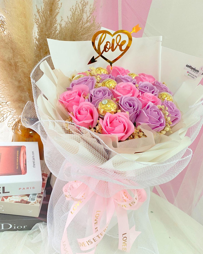 Soap Flower Bouquet Pinky (Artificial Flower) (Penang Delivery Only