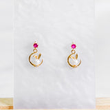 Cute Bunny Rabbit Moon Pearl Earring [Nationwide Delivery]