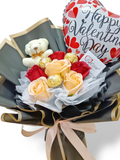 Soap Rose Ferrero Rocher With Balloon Bouquet Artificial Flower (Klang Valley Delivery)