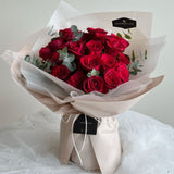 Scentales Minimalist Red Rose Flower Bouquet (Brown) - (Klang Valley Delivery)