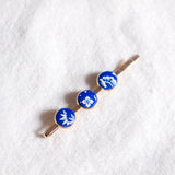 Royal Blue Oriental Nature Flower Handmade Polymer Clay Hair Accessory Chinese New Year 2024 | (Nationwide Delivery)