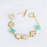 Prosperous Lucky Mint Green Clover Oriental Bracelet  (Nationwide Delivery)