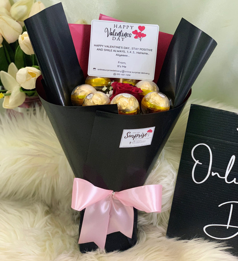 Just Love Chocolate and Flower Bouquet (Penang Delivery Only) | Giftr ...