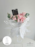 Scentales Minimalist Pink Rose Flower Bouquet with Vase (Johor Bahru Delivery)