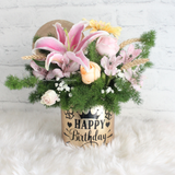 Sweet Mauve Flower Hat Box (Klang Valley Delivery)