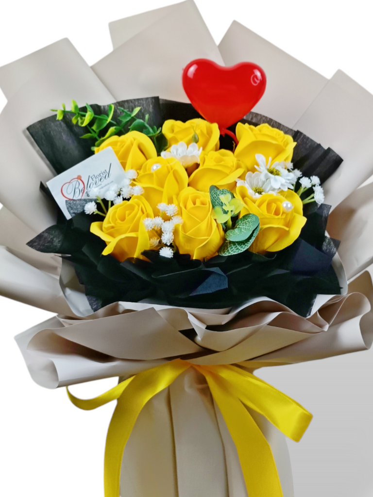 Yellow Soap Rose Bouquet Artificial Flower (Klang Valley Delivery ...