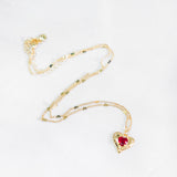 Rogue Red Gem Heart Necklace Earring Set (Nationwide Delivery) - Valentine's Day Flowers & Gifts 2025